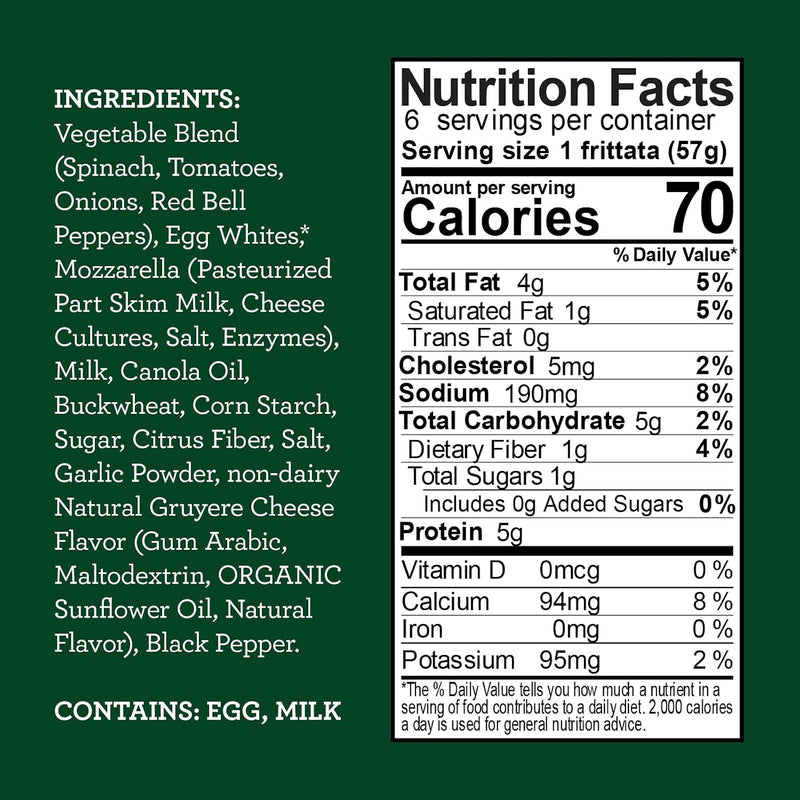 Veggies Made Great, Spinach Egg White Frittata, 12 Ounce