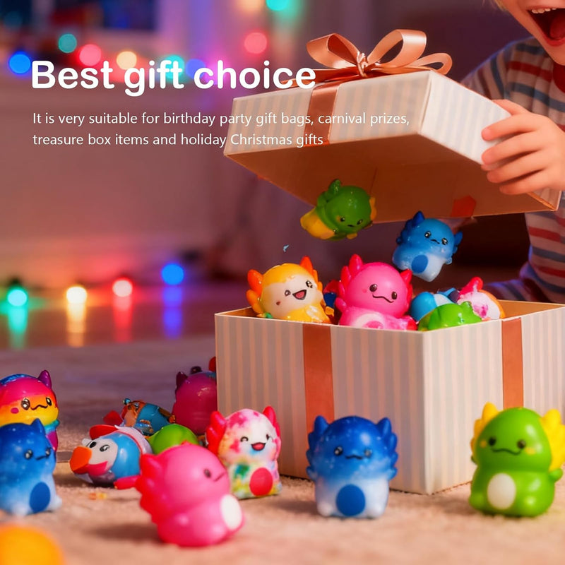 12PC Axolotl Squishy Toys – Soft Slow Rising Stress Relief Sensory Fidget Toys for Kids Girls – Classroom Rewards, Birthday Party Favors, Treasure Box Prizes