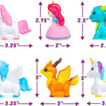 Tub Works® Fantasy Watertight Bath Toys, 6 Pack | Sealed, No Hole Bath Toys Design Keeps Moisture Out | Soft, Squeezable & Float on Water | Baby & Toddler Bathtub Toy | Unicorn Baby Girl Bathtub Toy