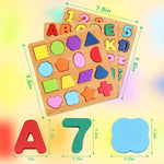 Alphabet and number puzzle for toddlers with wooden design