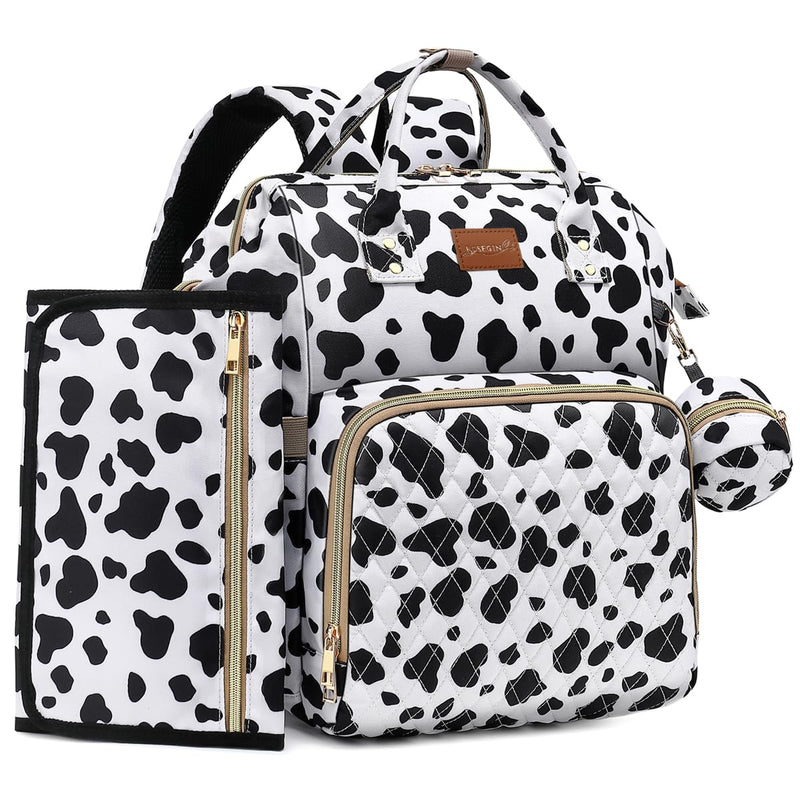 ROSEGIN Diaper Bag Backpack with Changing Pad Pacifier Case, Baby Bag for Boy Girl Toddler - Large,Stylish, Waterproof Travel Quilted Diaper Bag for Mom - Baby Shower Gifts, Black