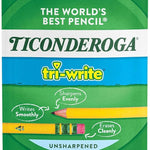 Ticonderoga Tri-Write Wood-Cased Pencils, 2HB Soft, Yellow, 12 Count