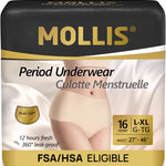 MOLLIS Disposable Period Underwear, Postpartum Panties, S/M, Black, 16Ct | Heavy Flow Period Underwear, Superior Absorbency, Leak Proof Design, Maternity Knickers, Soft Comfort Fit, Unscented