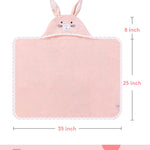TBEZY Baby Hooded Towel with Unique Animal Design Ultra Soft Thick Cotton Bath Towel for Newborn (Bunny)