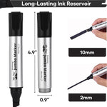 Mr. Pen- Jumbo Permanent Markers, 4 Pack, Black, Chisel Tip | Wide Tip, Large, Thick Permanent Markers for Canvas, Posters Board, Fabric, Window, Glass, Wood, Waterproof, Quick Dry