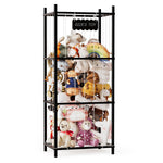 SpaceAid Stuffed Animal Storage Organizer, Wood Animals Zoo Toy Plushies Storage Holder, Large Capacity Plush Toy Cage for Playroom Organization, 15.8" Wide, Natural