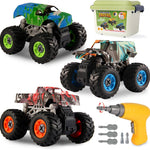 Take Apart Monster Truck Toys for Kids 3 4 5 6 7 8 Year Old Boys, STEM Educational Building Toys with Electric Drill & Storage Box Gift Birthday Christmas for Boys Girls Kids Toddlers