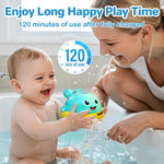 Whale Bath Toys, Toddler Pool Toys for 1 2 3 Year Old Boy, Light Up Baby Bath Toys for Kids Ages 1-3, Bathtub Fountain Water Toys for Toddlers Girl & Boy Gifts