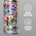 Hydrapeak NBA Officially Licensed All-Team Sticker Print Logo 20oz Kids Water Bottle, Straw Lid & Handle, Insulated Sports Bottle for Sports, Camp, School & Everyday Adventures