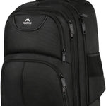 MATEIN Rolling Backpack, 17 inch Water Resistant Wheeled Laptop Backpack, Carry on Luggage Business Bag, Overnight College Computer Bag Trolley Suitcase for Men Women Adults to Travel, Black