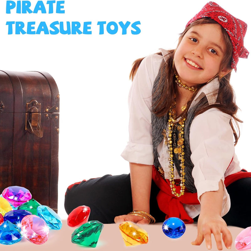 Large Gems Fake Plastic Gemstones Diamond Diving Toys for Kids Girls Princess Pirate Mermaid