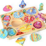 Wooden Dinosaur Matching Egg Puzzle for Preschool Learning Activities and Educational Toys
