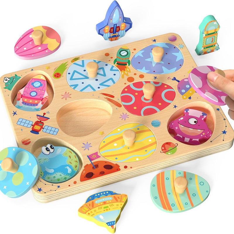 Wooden Dinosaur Matching Egg Puzzle for Preschool Learning Activities and Educational Toys