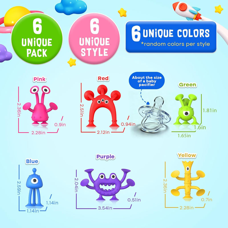 Baby Bath Toys: Suction Montessori Fidget Toys for Toddlers - Sensory Building Playset for Travel & Gifts