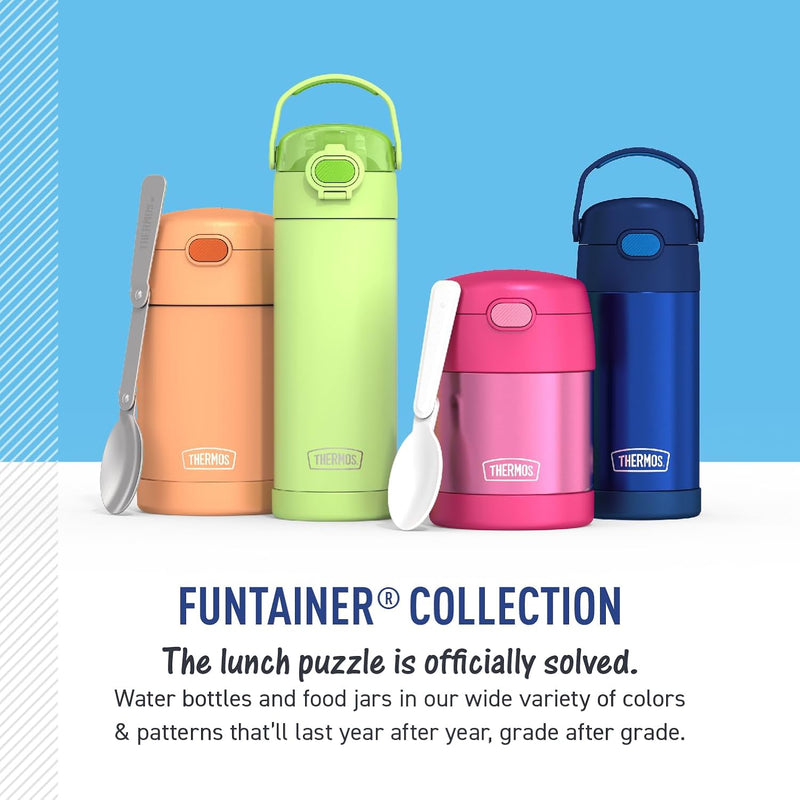 THERMOS FUNTAINER Water Bottle with Straw, 12oz, Frozen 2 | Kids Stainless Steel Insulated Water Bottle, Keeps Drinks Cold Longer for School & Play, BPA-Free