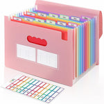 SKYDUE Accordion File Organizer, Expanding File Folder with 13 Pockets, Portable Document Paper Bill Receipt Organizer, Home School Office Supplies, Letter A4 Size Haze Blue