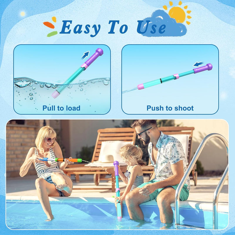 12 Pack Water Gun Soaker Blaster - Bulk Squirt Guns Kids Adults Pool Toys | Outdoor Swimming Pool Summer Beach Activity Fighting Party Game