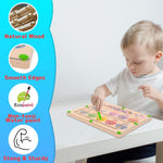 MTYOKILN Montessori Color & Number Maze - Wooden Fine Motor Skills Toys for Boys & Girls 2-4 Years Old - Magnetic Beads Counting Learning Puzzle Board