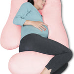 MOON PARK Pregnancy Pillows for Sleeping - U Shaped Full Body Maternity Pillow with Removable Cover - Support for Back, Legs, Belly, Hips - 57 Inch - Grey - Cooling Cover