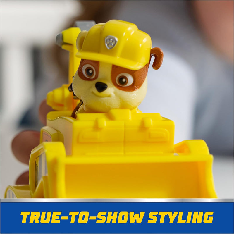 Paw Patrol, Rubble's Bulldozer Toy Truck with Collectible Action Figure, Sustainably Minded Kids Toys