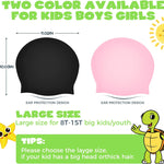 Extra Large Swim Cap for Kids - Silicone, Swim Cap for Long/Short Hair and Braids/Dreadlocks, Girls/Boys 6-14