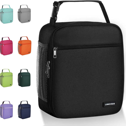 Lovoeo Lunch box Lunch bag for men women Insulated Lunchbox Lunch bags for Work Picnic Travel (Black)