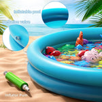 Niplooow Pool Fishing Toys Games for Kids Ages 3-8, Water Table Bathtub Toy with Inflatable Pool Pole Rod Net and Plastic Floating Fish
