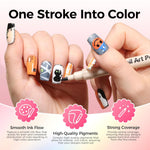 12 Colors Nail Art Pens Set, 3D Nail Polish Pens, Quick-Drying Acrylic Paint Markers, 0.7mm Dotting Painting Liner Brush for DIY Nail Design, Home & Salon Manicure Tools