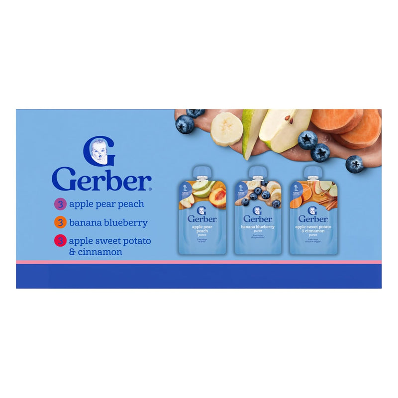 Gerber Toddler Fruit and Veggie Favorites Pouches, 3.5 Oz, 9 Pack