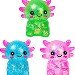 Sezua Squishy Fidget Stress Ball - Taba Squishies Squeeze Sensory Axolotl Toys, Axolotl Squishy Sugar Stress Ball Toys for Adults Kid, Glitter Salamander Gift for Party Birthday Christmas
