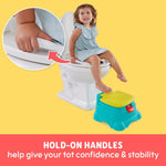 Sesame Street Elmo Hooray 3-in-1 Potty Training Toilet Seat and Step Stool, Easy to Clean Design with Flush Handle and Sounds, Portable and Great for Travel, Perfect for Toddler Boys and Girls 1-3