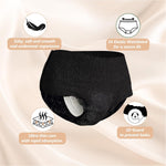 MOLLIS Disposable Period Underwear, Postpartum Panties, S/M, Black, 16Ct | Heavy Flow Period Underwear, Superior Absorbency, Leak Proof Design, Maternity Knickers, Soft Comfort Fit, Unscented