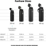 Fanhaw 20 Oz Kids Insulated Stainless Steel Water Bottle with Straw Lid, Leakproof & Anti-Dust Everyday Use Bottle for School, Women & Men, Back to School Essentials (Black)