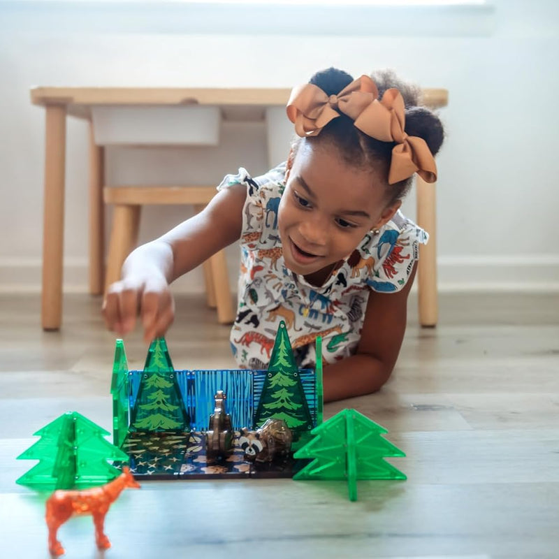 MAGNA-TILES Forest Animals 25-Piece Magnetic Construction Set, The ORIGINAL Magnetic Building Brand