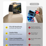 FANGOR Car Headrest Mount Holder, Tablet Holder for Kids in Back Seats, Anti-Slip Strap and Holding Net,Angle-Adjustable/Fits All 7 Inch to 12.9 Inch Tablets