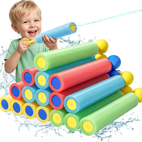 Lehoo Castle Water Guns 16 Pack, Water Blasters Pool Toys for Kids | Foam Water Guns, Beach and Outdoor Play, Summer Party and Family Games, Bulk Set for Group Fun