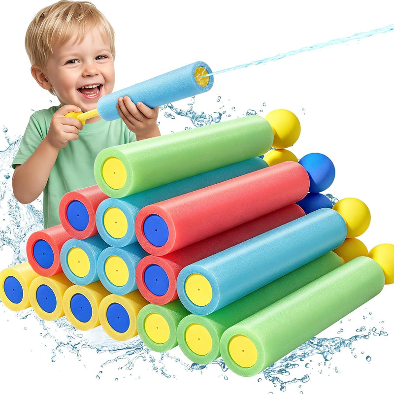Lehoo Castle Water Guns 16 Pack, Water Blasters Pool Toys for Kids | Foam Water Guns, Beach and Outdoor Play, Summer Party and Family Games, Bulk Set for Group Fun