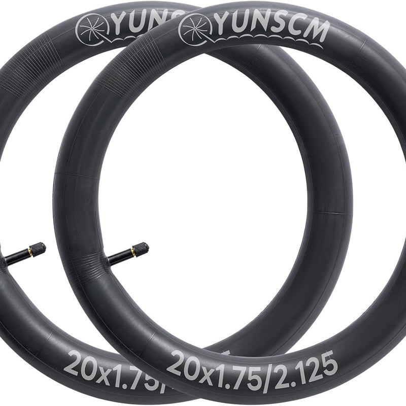 20" Premium Butyl Bike Tubes for Kids, Road, MTB, City, BMX Bikes, Schrader Valve, 1.75"-2.125"