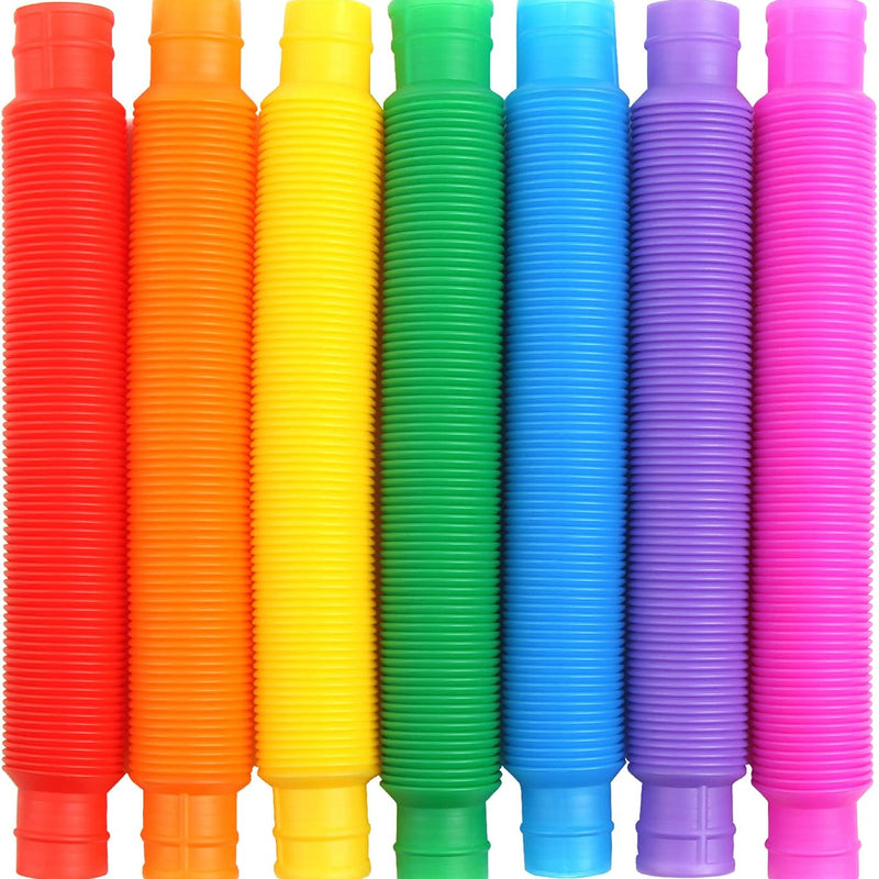 FINGOOO 7 Pieces Jumbo Pop Toobs Fidget Toys,Pop Tubes Sensory Toys for Kids Adults DIY Decompression ADHD Autism