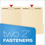 Pendaflex Fastener File Folders, 2 Fasteners, Pockets with Prongs, File Organizers for School, Home and Office, Letter Size, Manila, 1/3 Cut Tabs, in Left, Right, Center Positions, 50 Per Box (FM213)