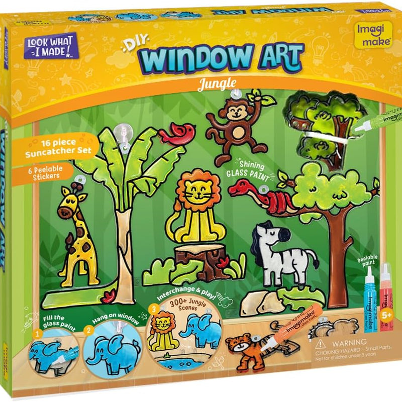 Imagimake Window Art - Princess, DIY Mess-Free 16 Pieces Suncatcher Kit | Stained Glass Painting Craft Activity for Kids, Birthday Gift for Girls Ages 5,6,7,8,9,10,12 Years Old