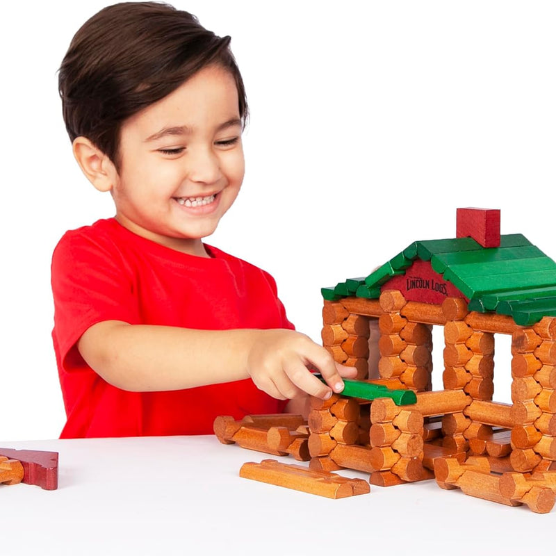 Lincoln Logs 100th Anniversary Tin, Classic Wooden Building Set with 111 All-Wood Pieces