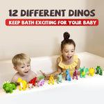 Hely Cancy Dinosaur Bath Toys for Toddlers: No-Hole Design, Floating Fun in the Tub