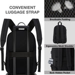 KEOFID Travel backpack for Men and Women, Anti Theft Laptop Backpack with USB Charging Port for Work, Large Bag for College, Carry-on Backpack with Luggage Strap, Water Resistent(Black)