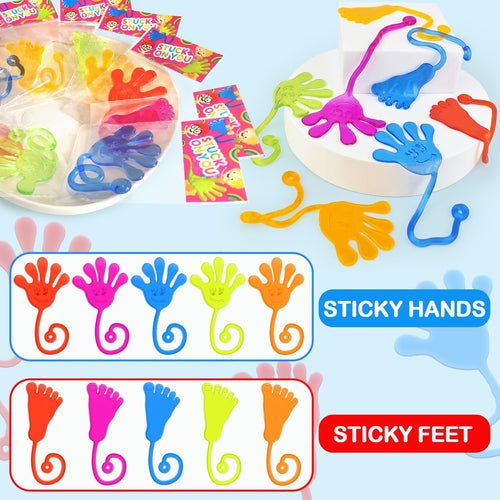 20-PC Large Sticky Hands & Feet Party Favors for Toddlers, Perfect for Kids Birthday Party