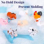 xy-wq bath toys no hole for infants 6-12 toddlers 1-3 8 pcs animal Ⅱ set with mesh bag