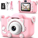 Goopow Kids Digital Camera: 1080P Video, 8X Zoom, Selfie Mode, 32GB SD Card