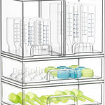 SpaceAid Bottle Storage Organizer Baby - Acrylic Bottles Station Organizer Container, Stackable Clear Drawers for Countertop, Vanity, Bathroom, Cabinet, Pantry Organization, 5 Pack, 2S2M1L, 15.4"H