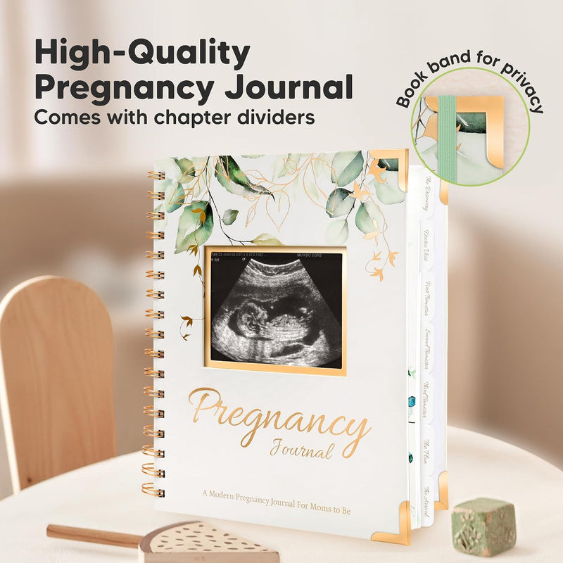 Pregnancy Journal for First Time Moms Gifts - 90 Pages Hardcover (Alpine) | Pregnancy Memory Book, Beautiful & Cute Baby Book Keepsake, Ultrasound Baby Scrapbook, Mom To Be Gift