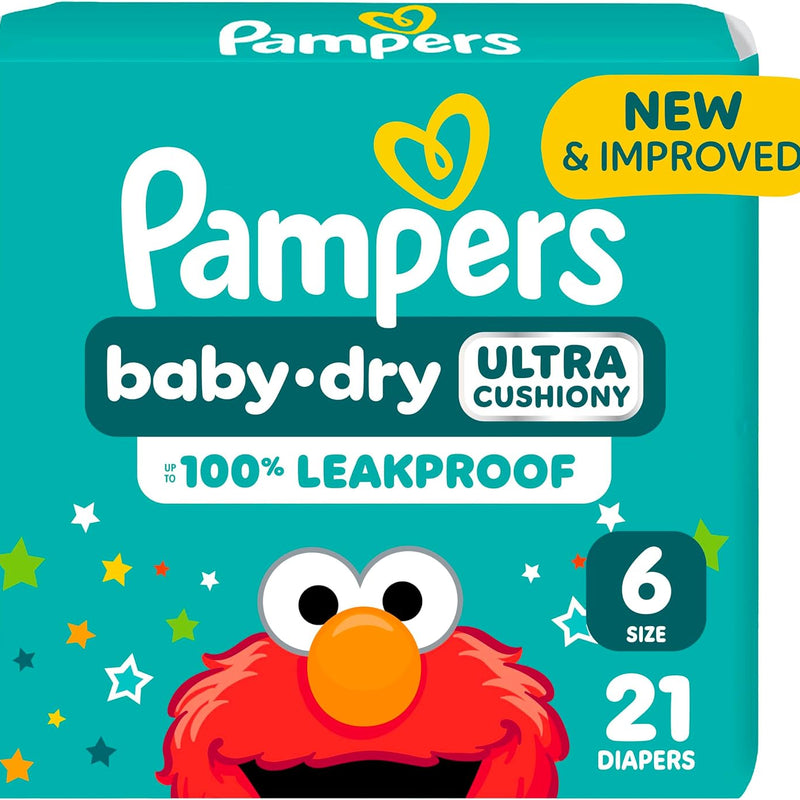 Pampers Diapers - Baby Dry - Size 6, 21 Count, Absorbent Disposable Infant Diaper (Packaging May Vary)